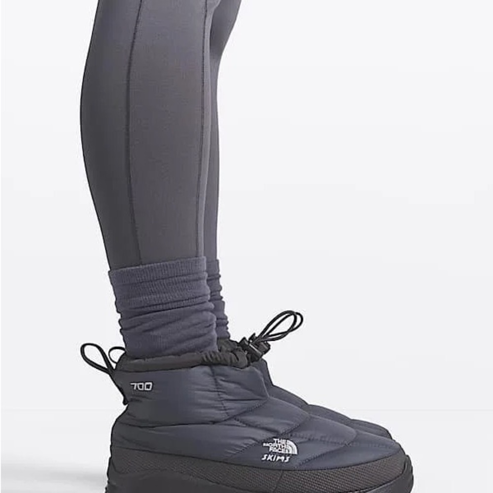 SKIMS x The North Face Quilted Puff Ankle Boots in Charcoal